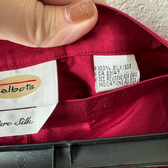 Talbots Pure Silk Red Pants Size 16 NWT - Picture 8 of 11